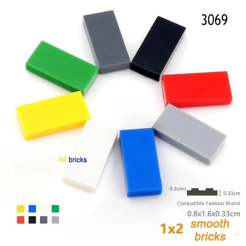 Tech House Accessories - 50 unids/lote 1x2 bloques de construcción