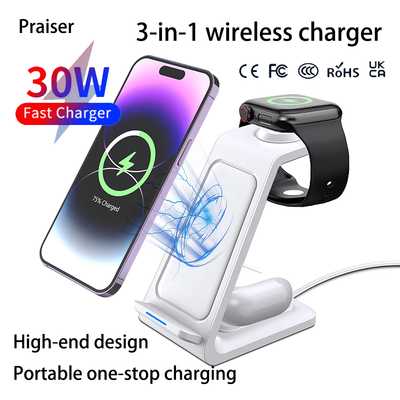Wireless Charger 3 In 1 - Base de carga inalámbrica 3 en