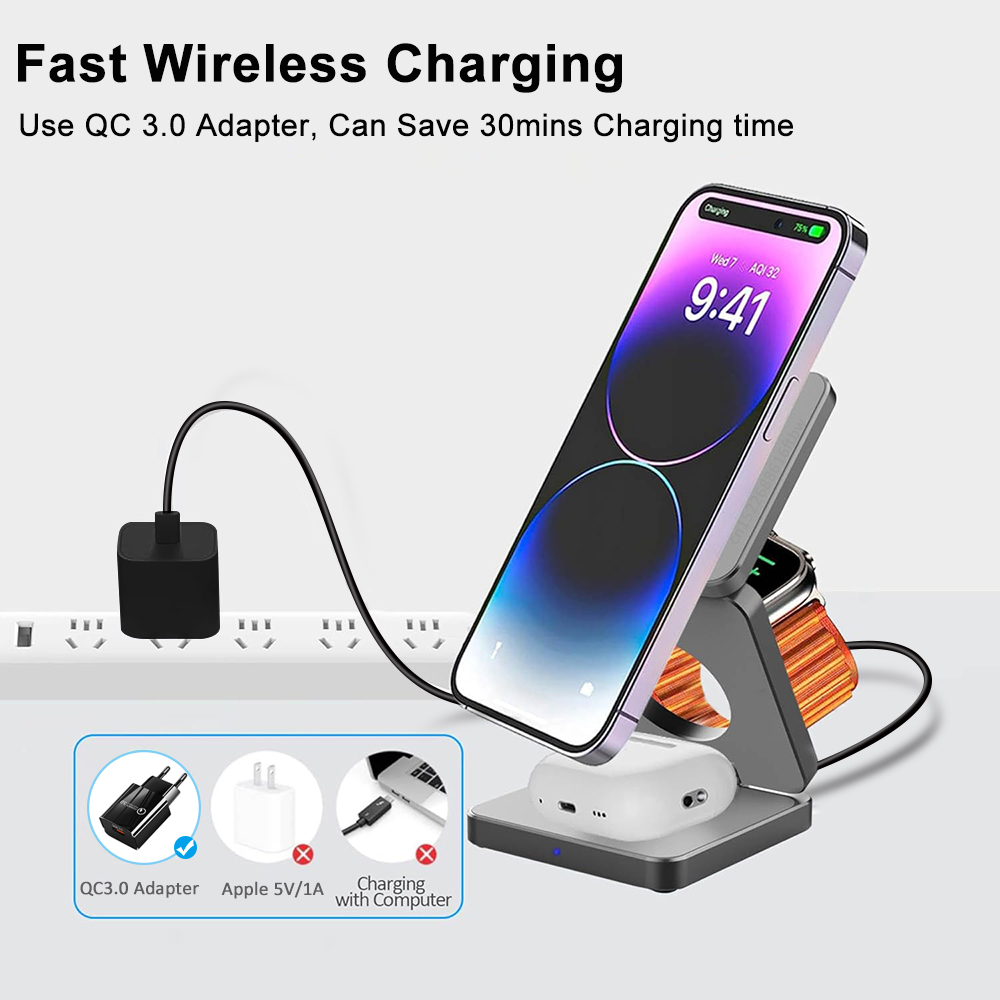 Soporte de cargador inalámbric - Wireless Charger 3 In 1 reseña y precio