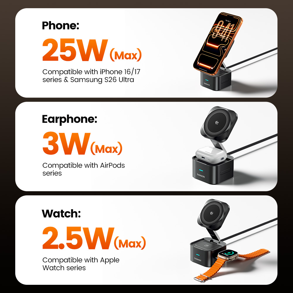Cargador Inalámbrico Toocki QI - Wireless Charger 3 In 1 reseña y precio