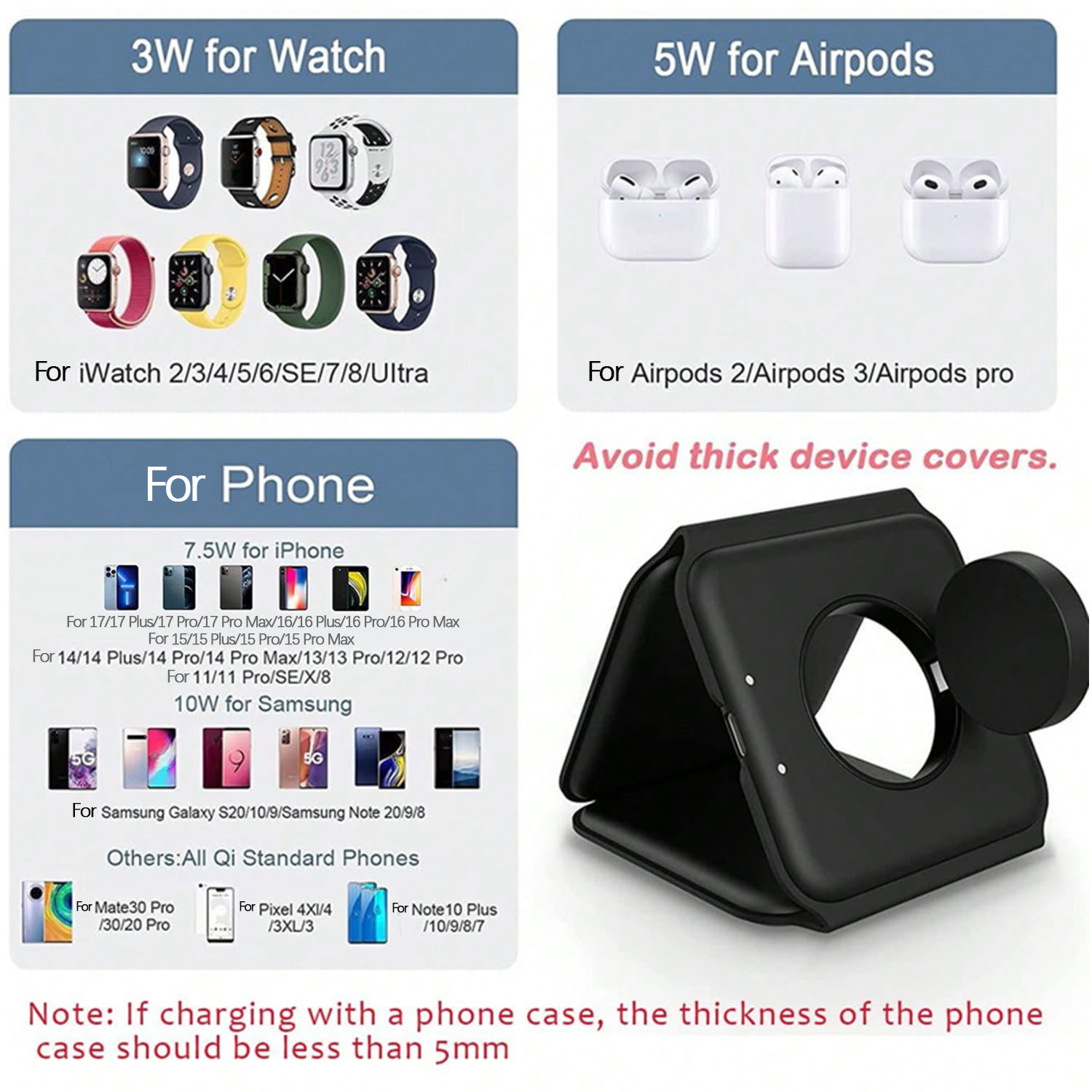 Estación de Carga Inalámbrica  - Wireless Charger 3 In 1 reseña y precio