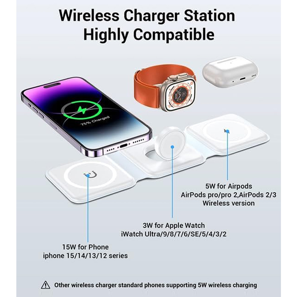 Estación de Carga Inalámbrica  - Wireless Charger 3 In 1 reseña y precio