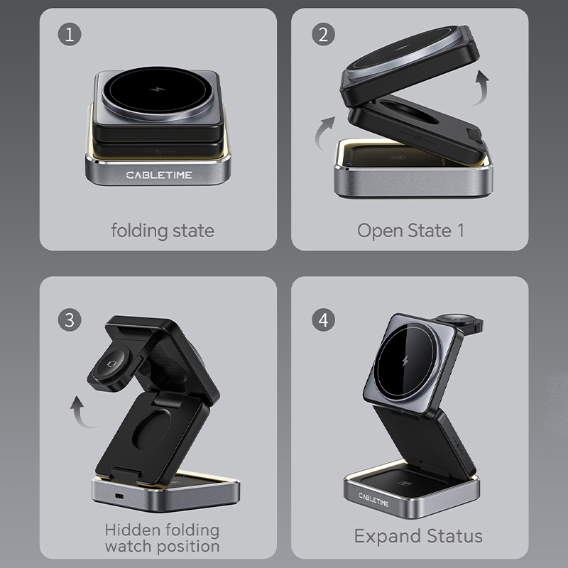 CABLETIME Soporte de Carga Ina - Wireless Charger 3 In 1 reseña y precio